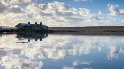 The Chesil Beach Centre from the Fleet Lagoon by Marc Kativu Smith