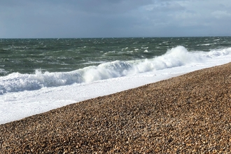 Stormy seas at Chesil Beach