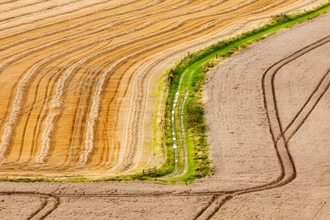 Chalk downland landscape with mixed farming