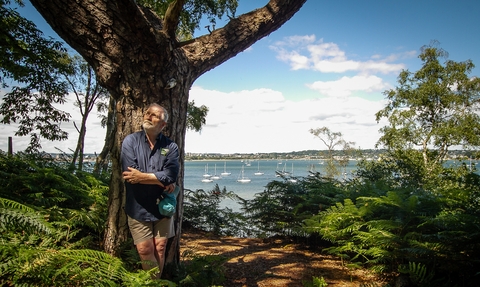 George under a tree on Brownsea Island by Richard Budd 