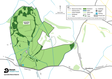 Map of Lyscombe nature reserve