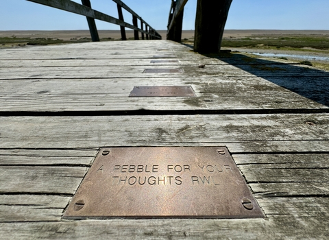 Chesil boardwalk with plaque 